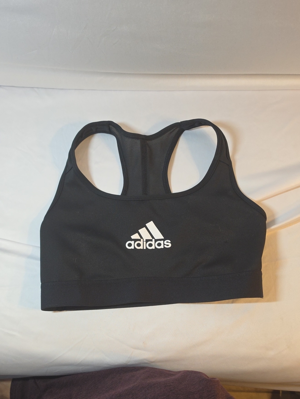 adidas Black Racerback Swim Sports Top with White Logo